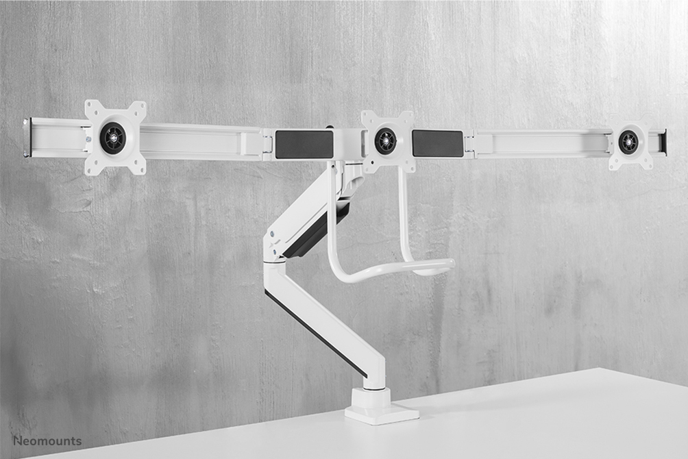Neomounts NM-D775DX3WHITE Brazo de monitor 17-27" - resorte de gas - Topfix - Tope-a-180°